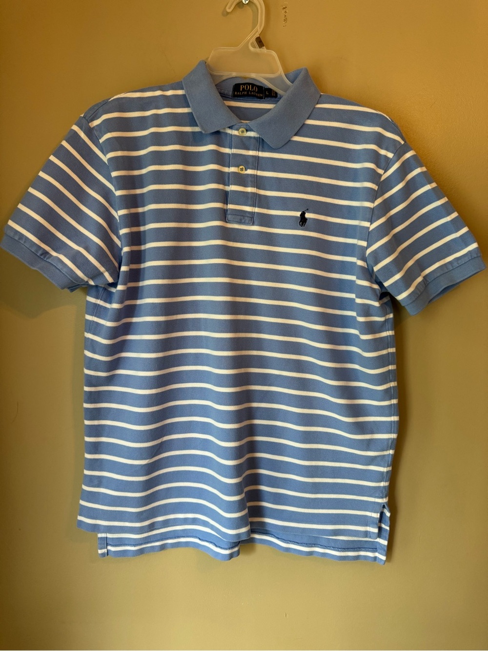 Polo by Ralph Lauren Sky Blue & White Striped Men's Polo